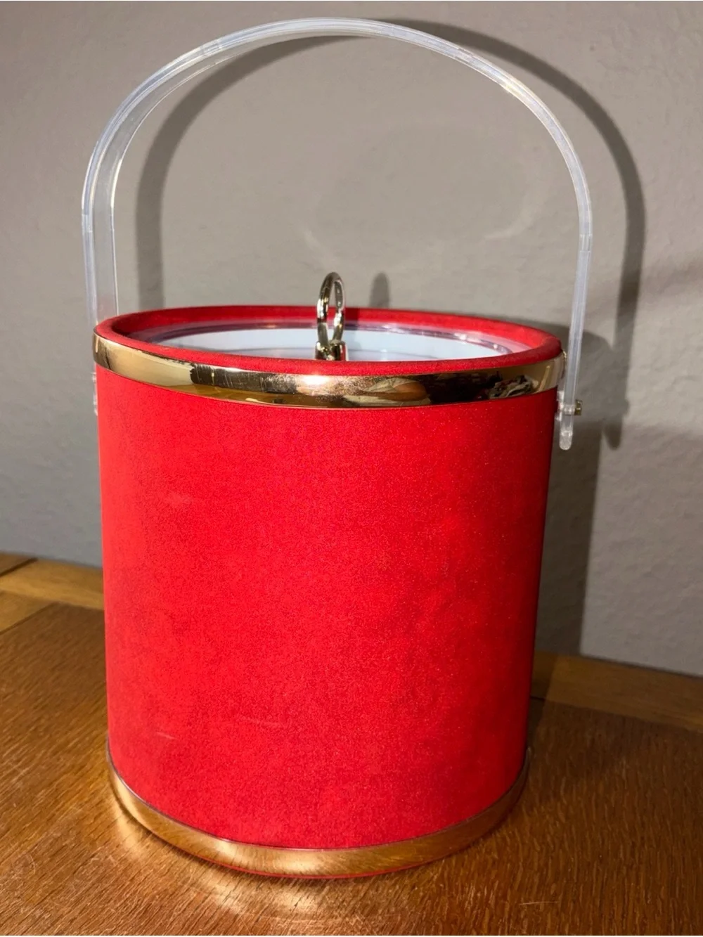 Coca-Cola Red and Gold Retro Ice Pail with Clear Handle